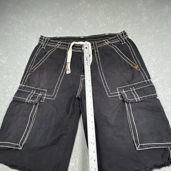 Vintage True Religion Cargo Shorts Men’s 36 Gray Baggy Contrast Stitch 13” Y2K - Picture 9 of 16